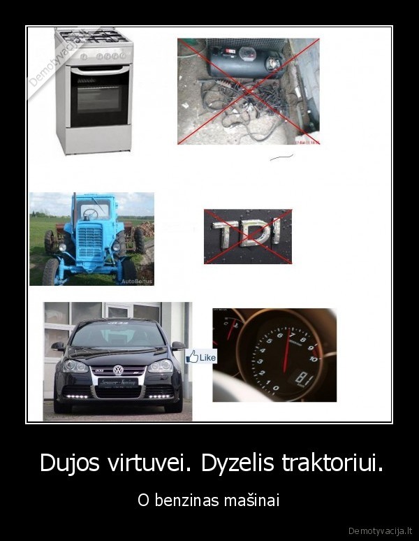  Dujos virtuvei. Dyzelis traktoriui.