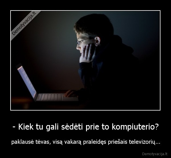 tevai, vaikai,tevai,kompiuteris