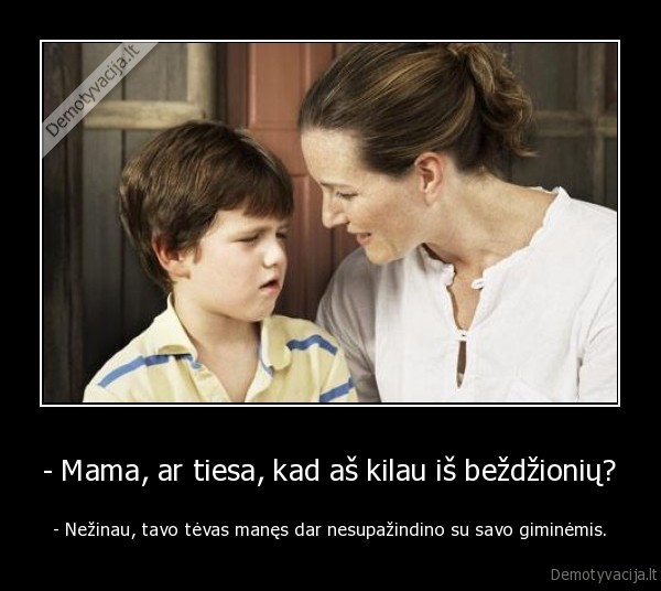 - Mama, ar tiesa, kad aš kilau iš beždžionių?