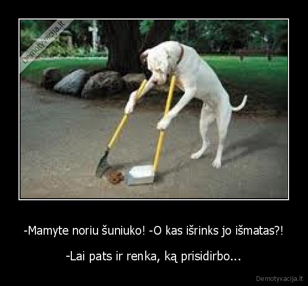 -Mamyte noriu šuniuko! -O kas išrinks jo išmatas?!