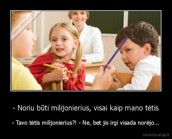 milijonierius,vaikiska, svajone