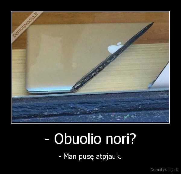 puse, obuolio,macbook,perpjautas
