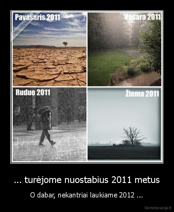 2011,2012,pavasaris,vasara,ruduo,ziema,sniegas, kurio, nera,metai,laikas
