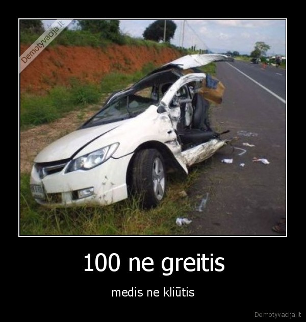 avarija, greitis, kliutis