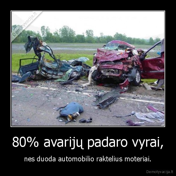 80% avarijų padaro vyrai,