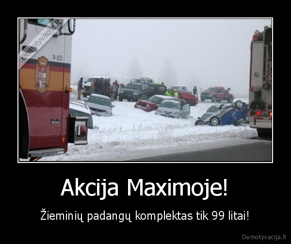 maxima, akcija, avarija, automobilis, sniegas, ledas, nelaime, kubilius, ziema, litas