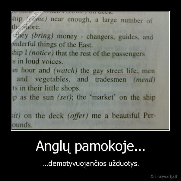 Anglų pamokoje...