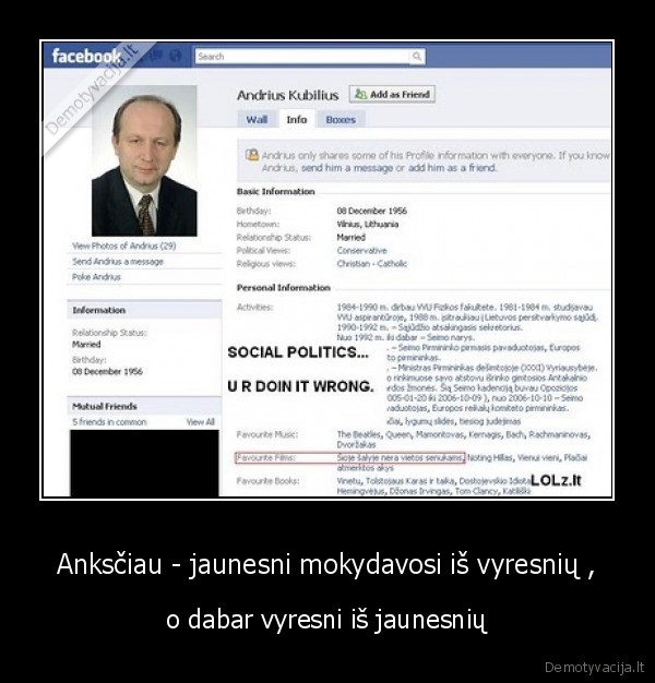 kubilius,turi,facebook,dd