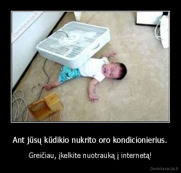 vaikas,fail,lol,kondicionierius,facebook,twitter,nuotrauka