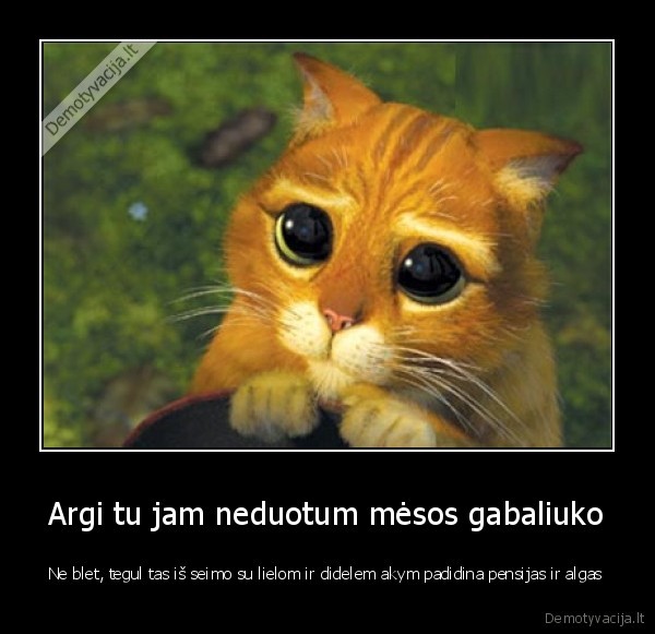 Argi tu jam neduotum mėsos gabaliuko