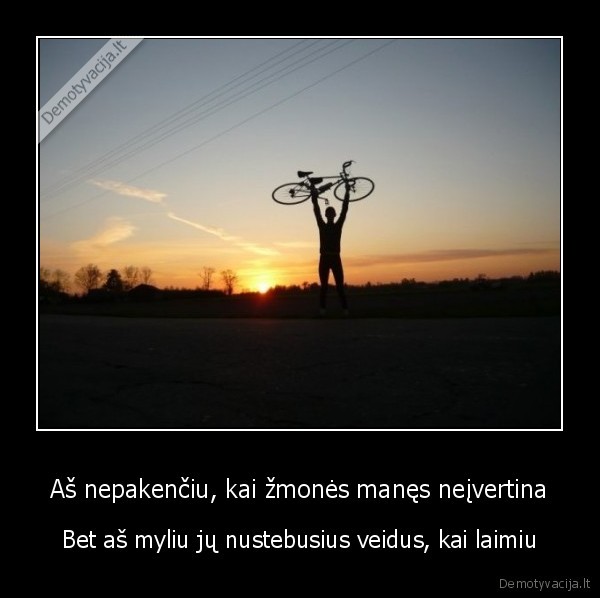 Aš nepakenčiu, kai žmonės manęs neįvertina