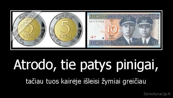 Atrodo, tie patys pinigai,