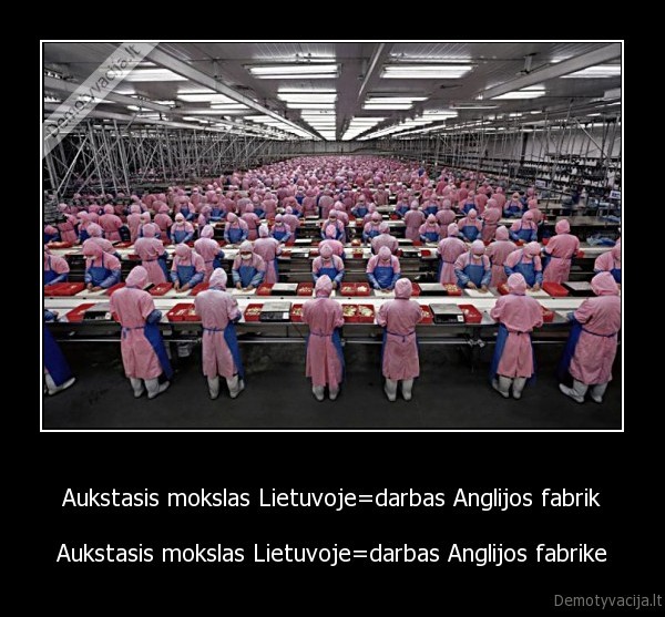 Aukstasis mokslas Lietuvoje=darbas Anglijos fabrik