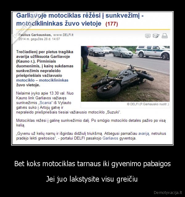 didelis, greitis,motociklo, avarija,motociklininko, zutis