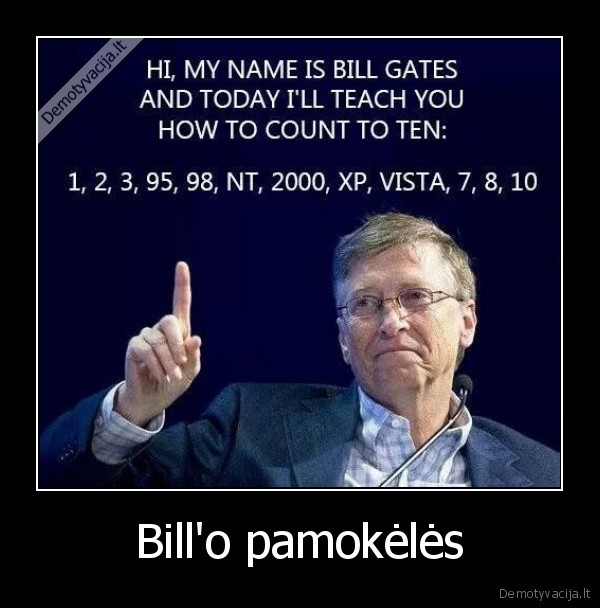 bill, gates,windows,skaiciuoti, iki, 10