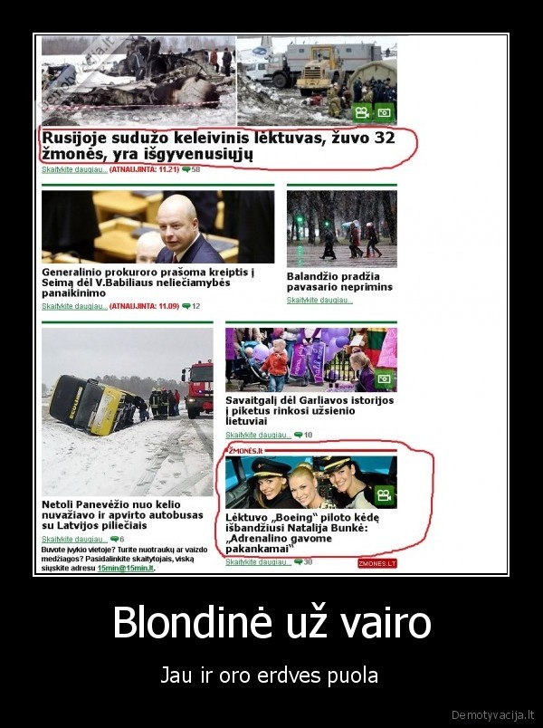 blondine,lektuvas,avarija