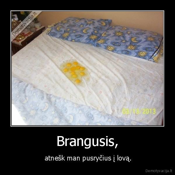 pusryciai,lova,kiausiniene,prikolas