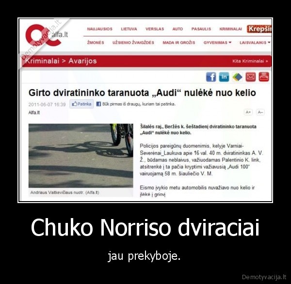 chuck, norris, dviratis, girtas, audi