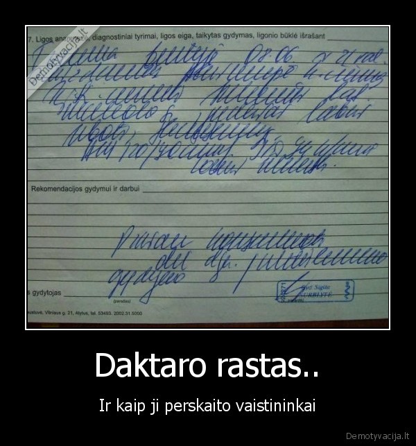 Daktaro rastas..
