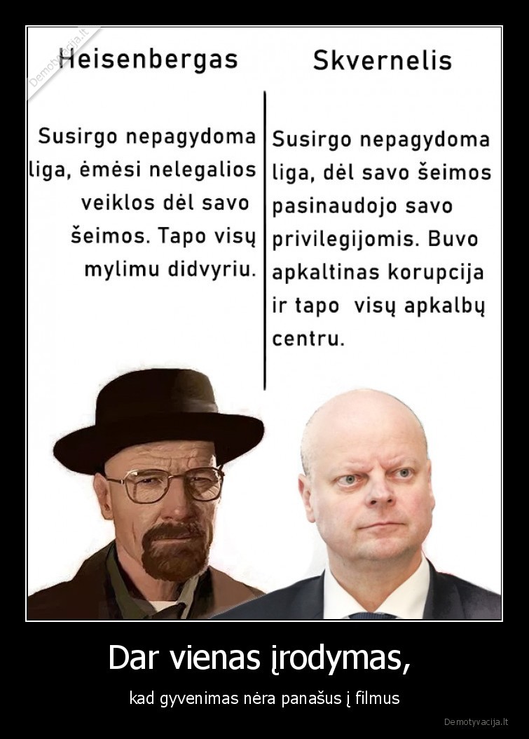 filmai,gyvenimas,heisenbergas,skvernelis,aktualijos,politika