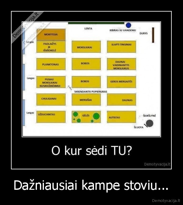 Dažniausiai kampe stoviu...