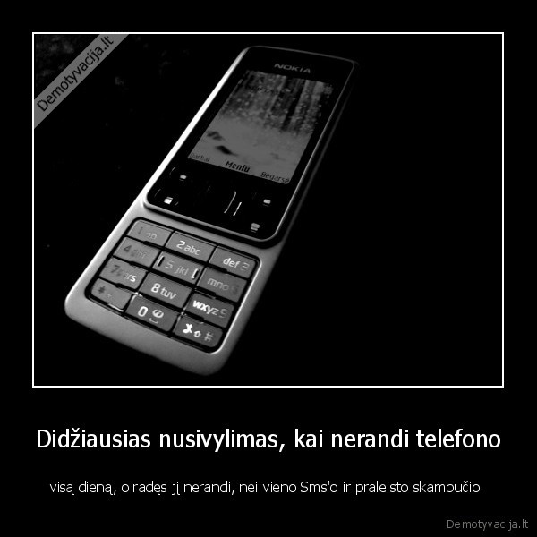 pamestas, telefonas,nusivylimas,sms,skambuciai