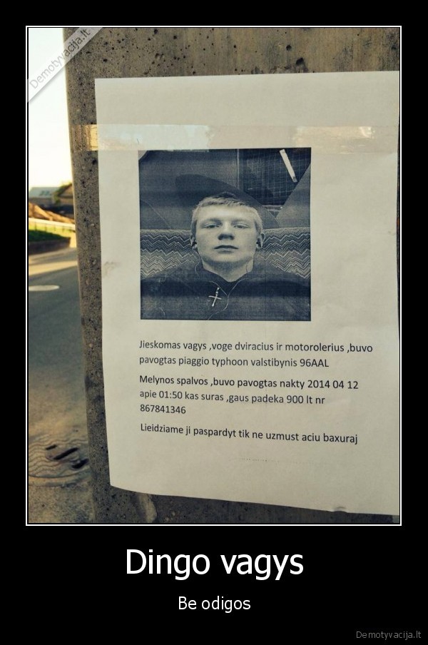 skelbimas,vagis,ieskomas