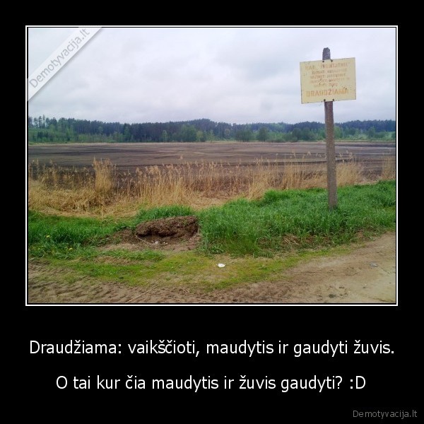Draudžiama: vaikščioti, maudytis ir gaudyti žuvis.
