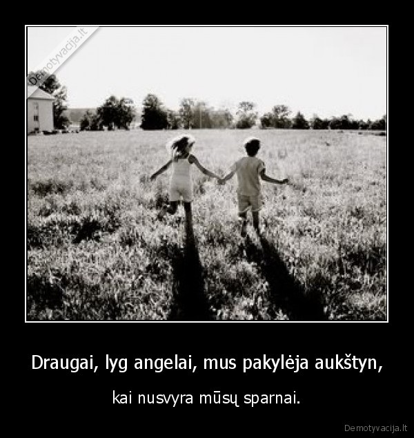 Draugai, lyg angelai, mus pakylėja aukštyn,