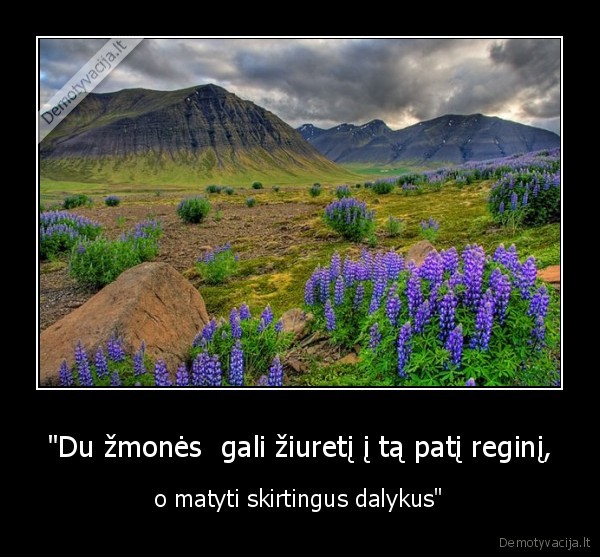 &quot;Du žmonės  gali žiuretį į tą patį reginį,