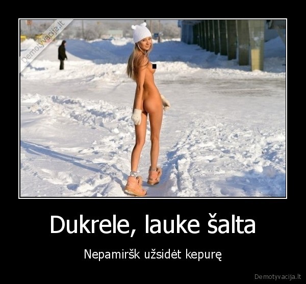 nuoga, mergina,nuoga, ziema,saltis