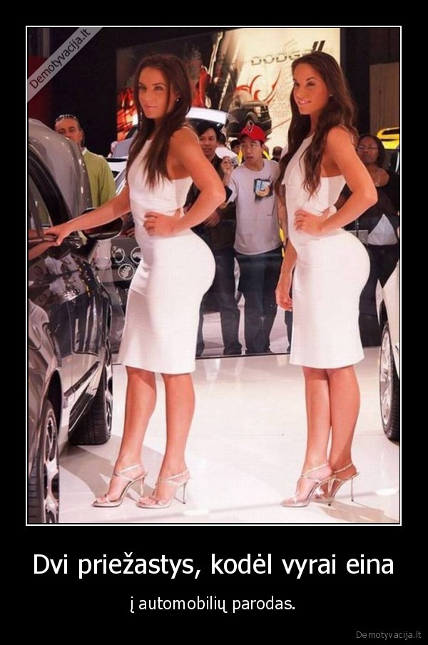 mergina,paroda,automobiliai