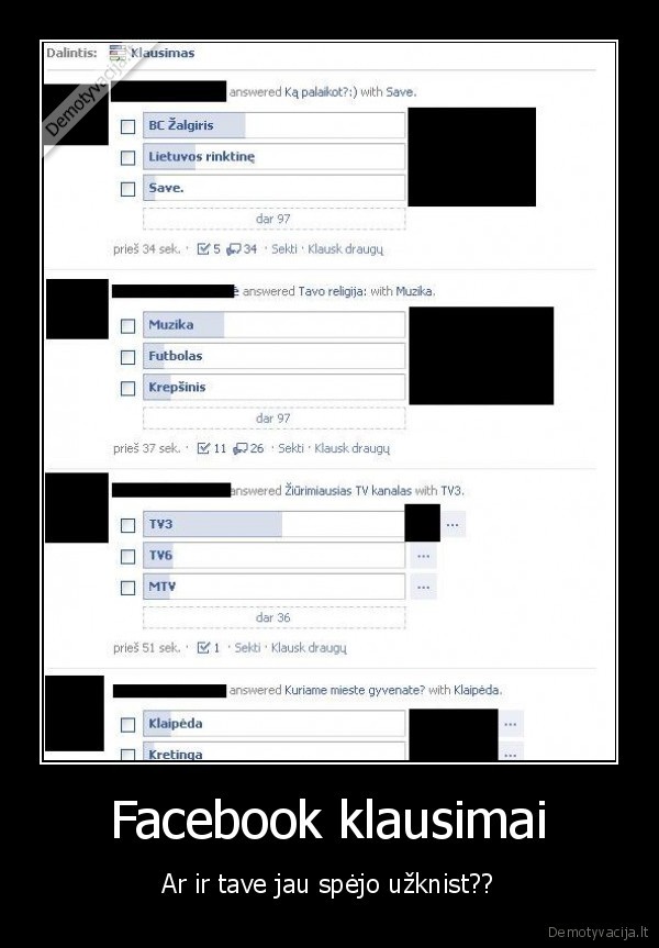 Facebook klausimai
