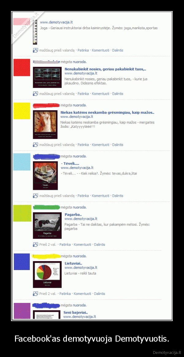 Facebook'as demotyvuoja Demotyvuotis.