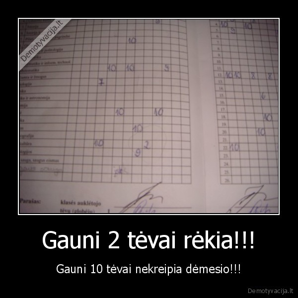 Gauni 2 tėvai rėkia!!!