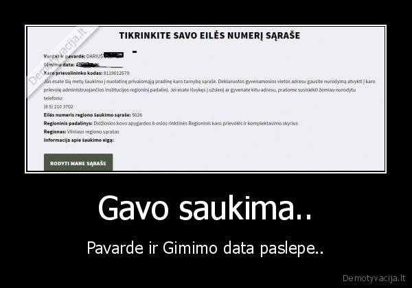 Gavo saukima..