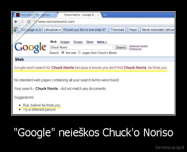 &quot;Google&quot; neieškos Chuck'o Noriso
