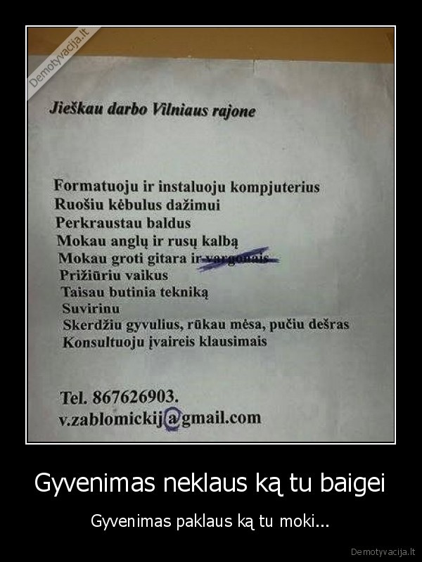 specialistas,juokingas, skelbimas