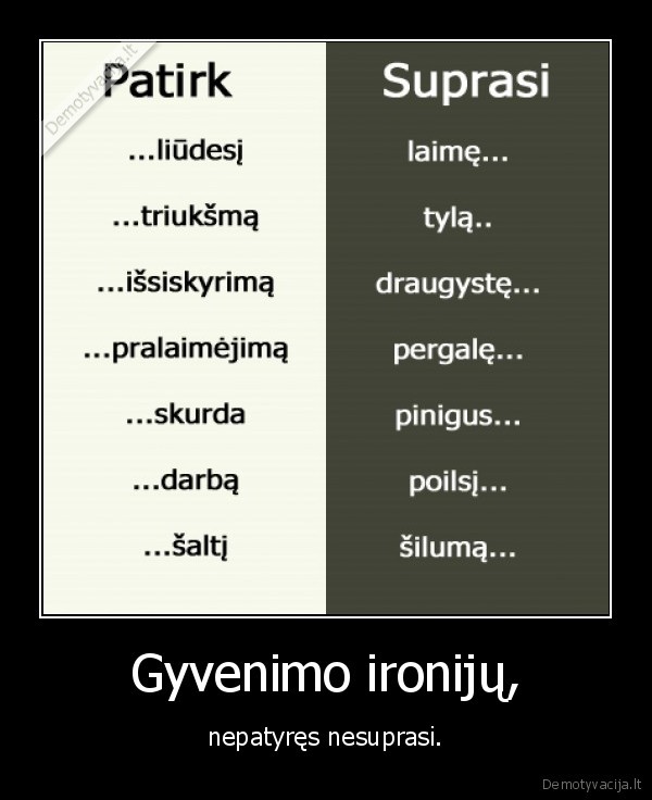 Gyvenimo ironijų,
