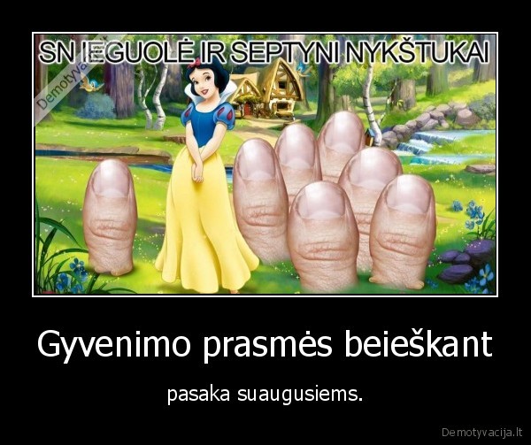 snieguole,nykstukai,pirstai,prasme