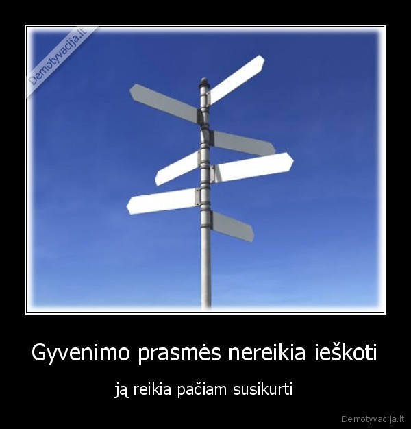 Gyvenimo prasmės nereikia ieškoti
