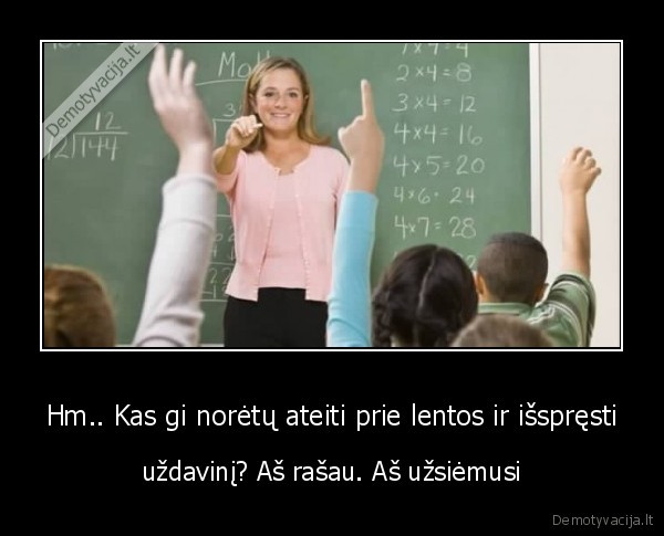 Hm.. Kas gi norėtų ateiti prie lentos ir išspręsti