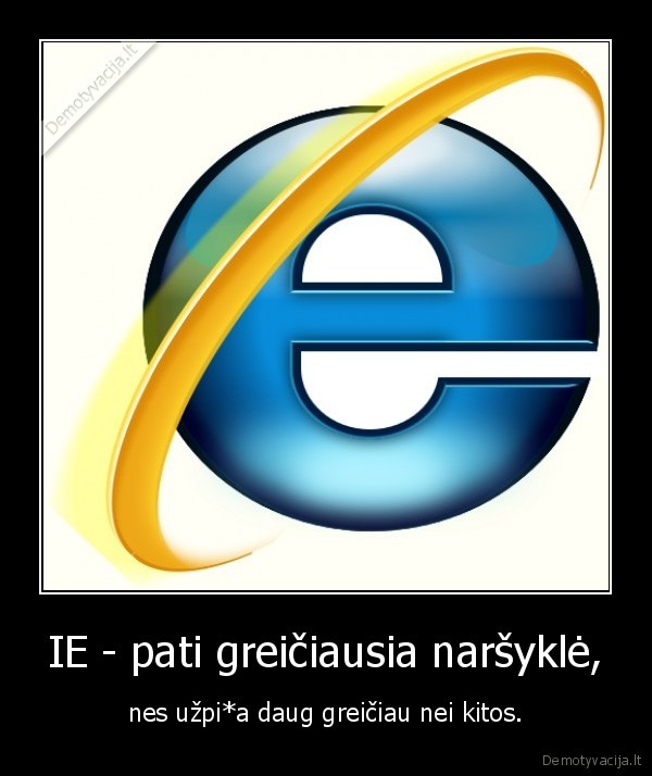 IE - pati greičiausia naršyklė,