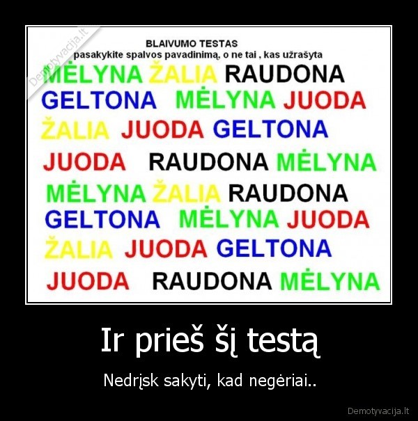 Ir prieš šį testą