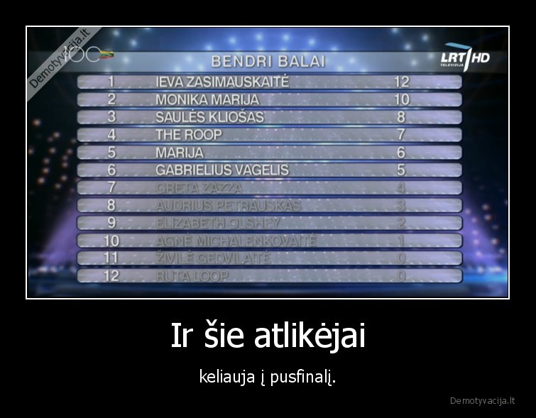 atlikejai,pusfinalis,eurovizija