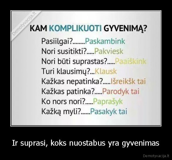 Ir suprasi, koks nuostabus yra gyvenimas
