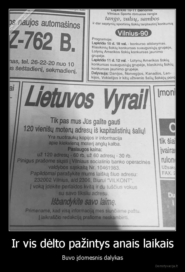 pazinciu, skelbimas
