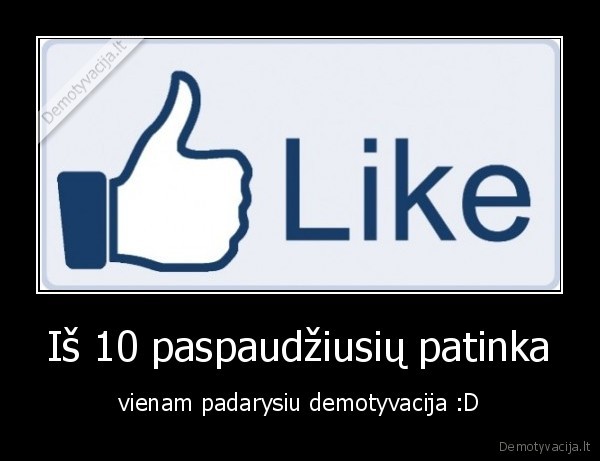 Iš 10 paspaudžiusių patinka