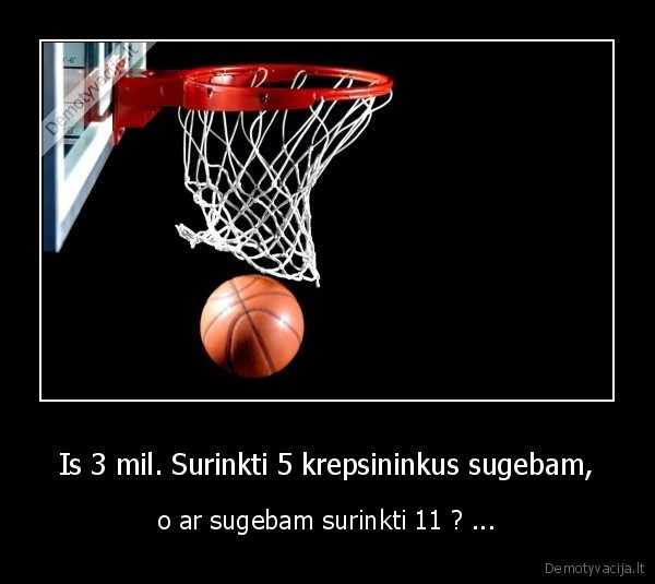 Is 3 mil. Surinkti 5 krepsininkus sugebam,
