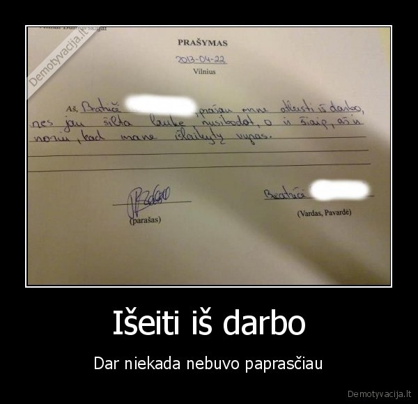 Išeiti iš darbo